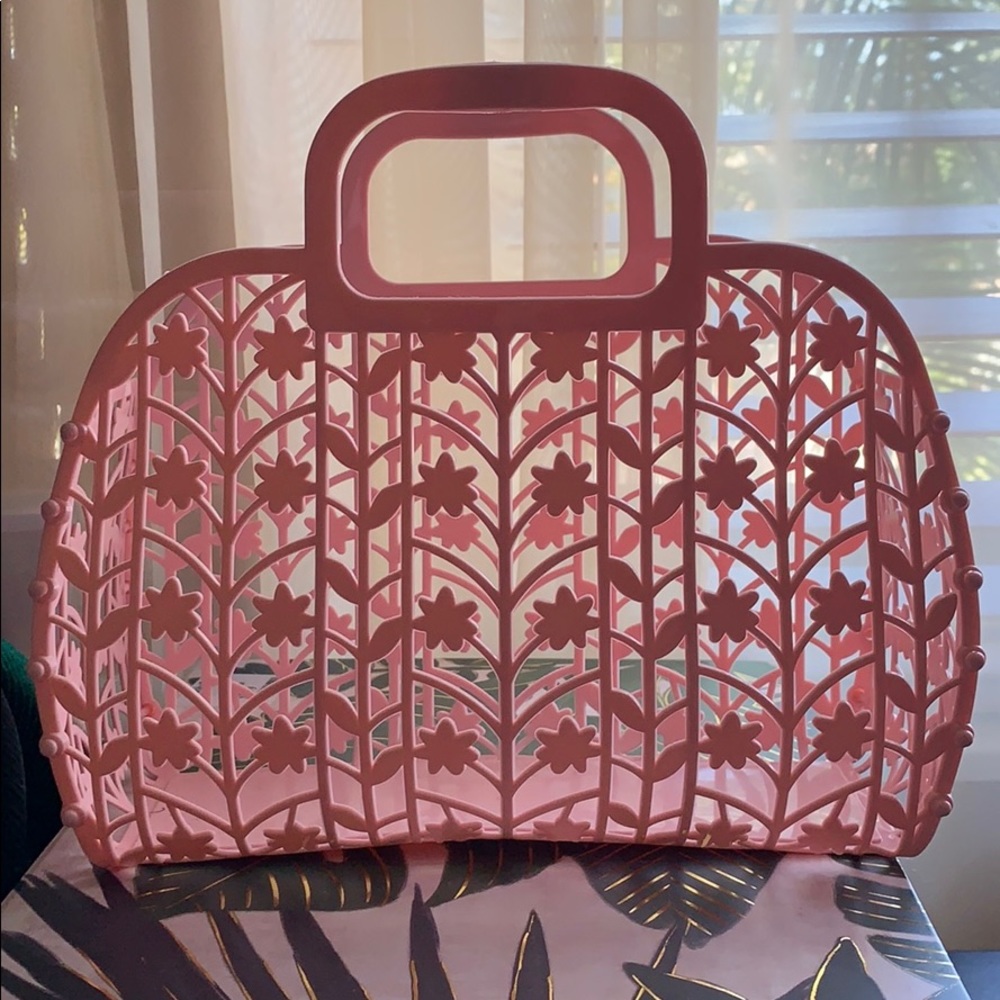 NEW small jelly flower bag- pink